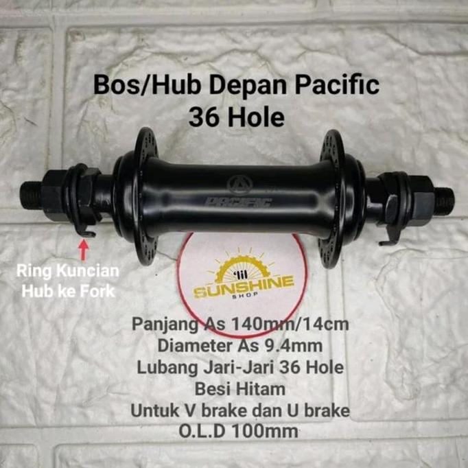 Hub Depan 36H PACIFIC Sepeda MTB Federal BMX Rem V-Brake