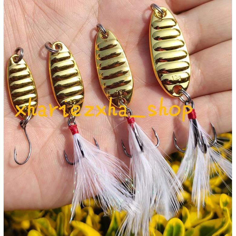 umpan casting spoon metal lure gold