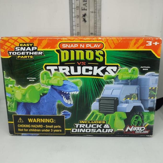 MAINAN ANAK SNAP N PLAY DINOS VS TRUCKS VELOCIRAPTOR ORI NIKKO TOYS FG75