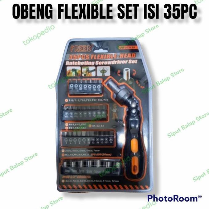 OBENG RACHET SCREWDRIVER KEPALA FLEXIBLE SET 35PC IN 1
