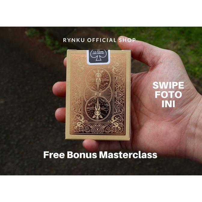 Kartu Remi Bicycle Metalluxe Gold 2022 Playing Cards By USPCC Made In USA + Free bonus Masterclass