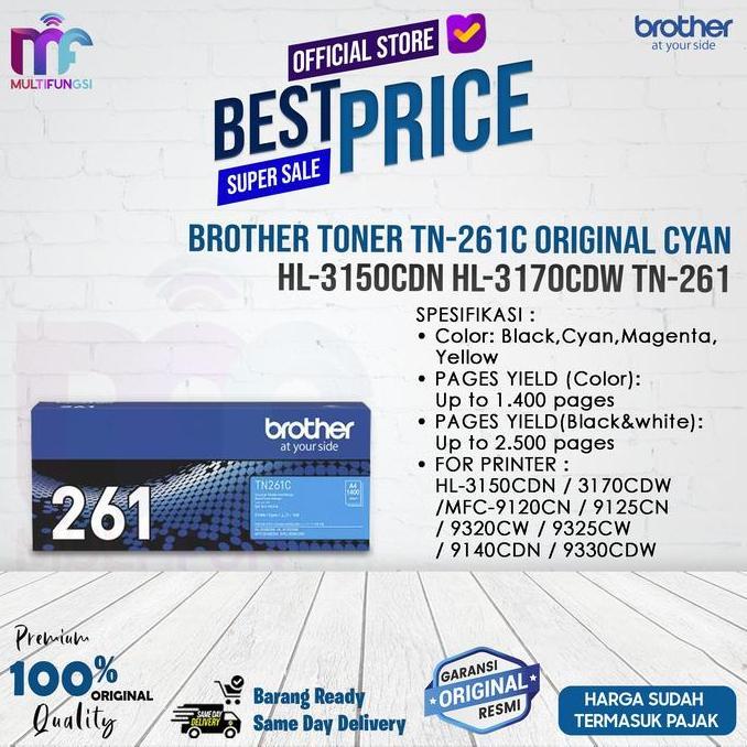 Brother Toner TN-261C Original Cyan / HL-3150CDN HL-3170CDW TN-261