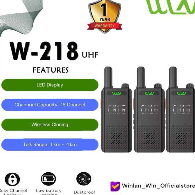 HANDY TALKY WINLAN WLN W-218 (KD-C170) UHF ISI ( 3PCS )