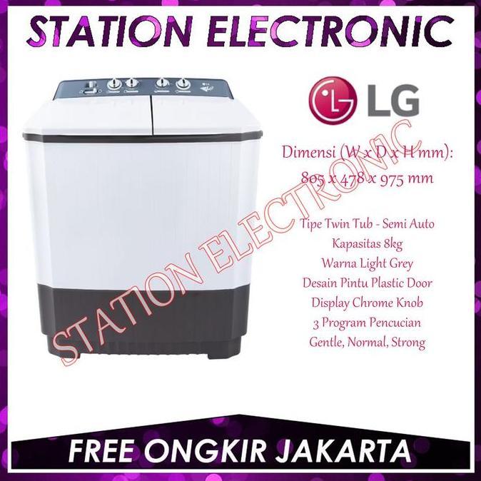 LG ELECTRONICS P8000N Mesin Cuci 2 Tabung 8 Kg P8000 P 8000 N