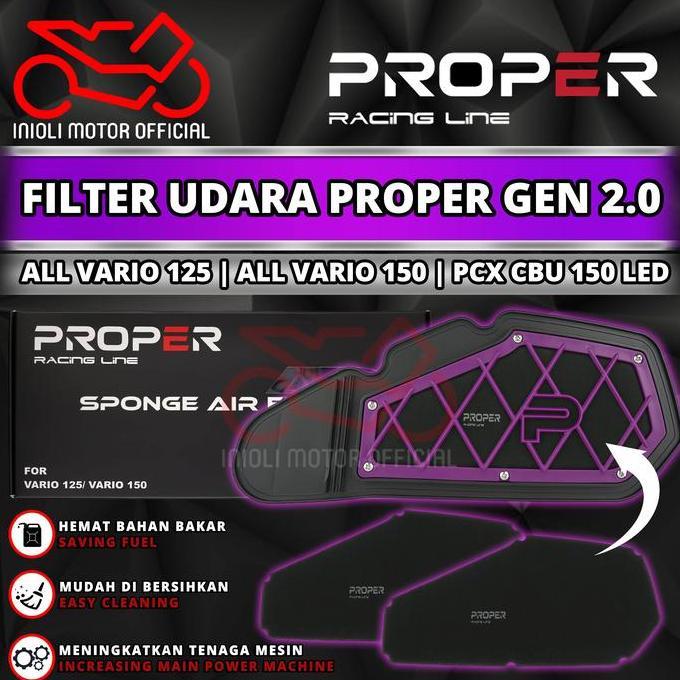 FILTER UDARA PROPER GEN 2 AEROX NEW AEROX NMAX NEW NMAX NEO B65 B8R B6H SPONGE FILTER BUSA PROPER RA