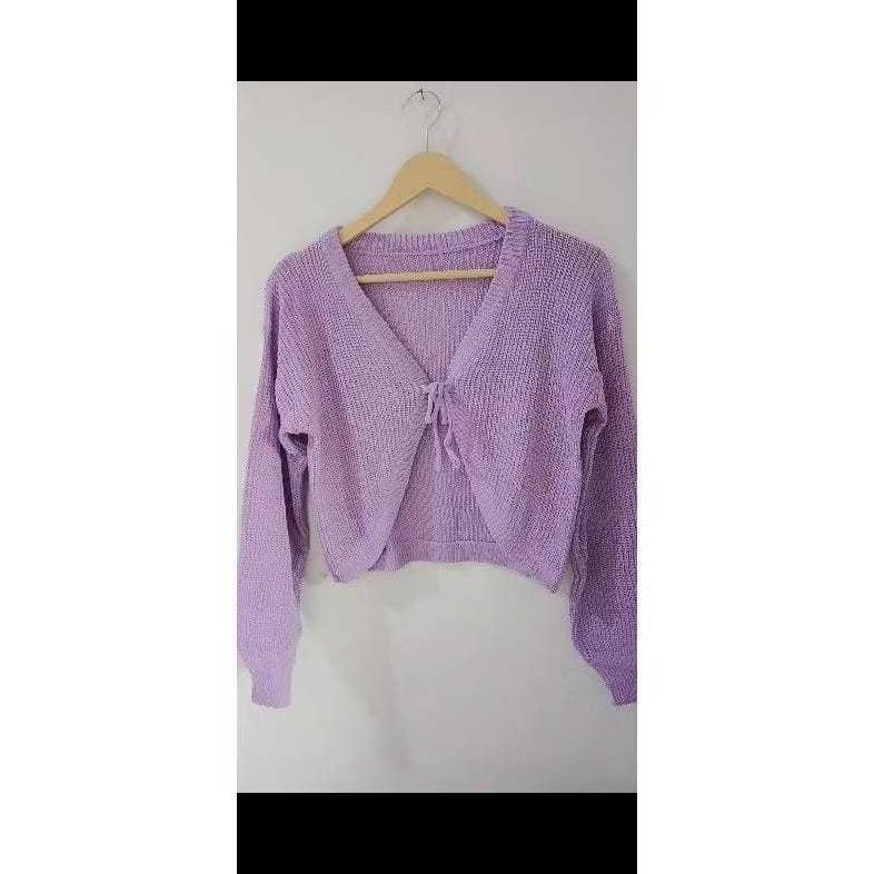 Tahan Lama Bolero Tali Rajut Crop / Joly Sweater Tali Depan Rajut Wanita / Rajut Tali Depan