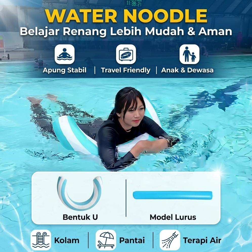 Pelampung Renang Water Noodle Inflatable Stick Mainan Kolam Renang Anak & Dewasa Pompa Tiup Portable