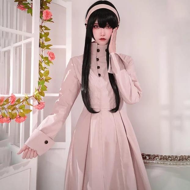 (PDS) KOSTUM COSPLAY YOR FORGER GAUN PINK SPY X FAMILY Top