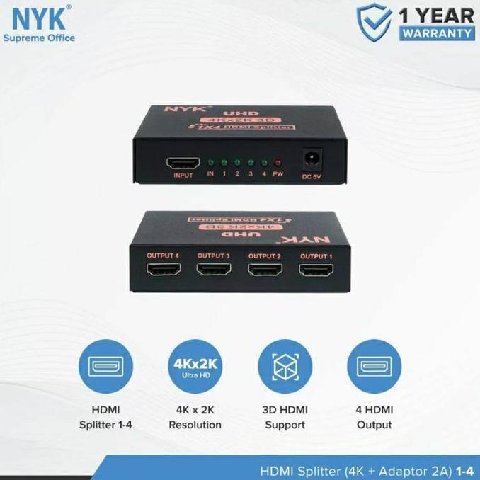 Lansungkirim- Nyk Hdmi Splitter 4Port / Nyk Hdmi Splitter 4Port