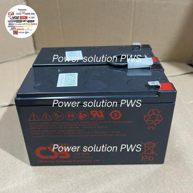 Aki Baterai Standar UPS APC RBC CSB For UPS APC 1100 1400 + Kbl Jumper