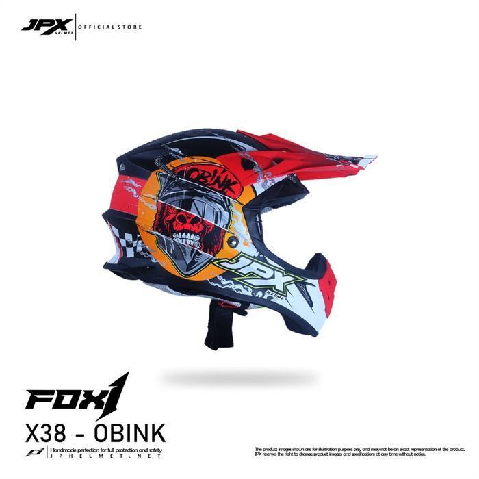 Helm Jpx Fox1 Cross Full Face - X38 Obink Original Dan Terpercaya