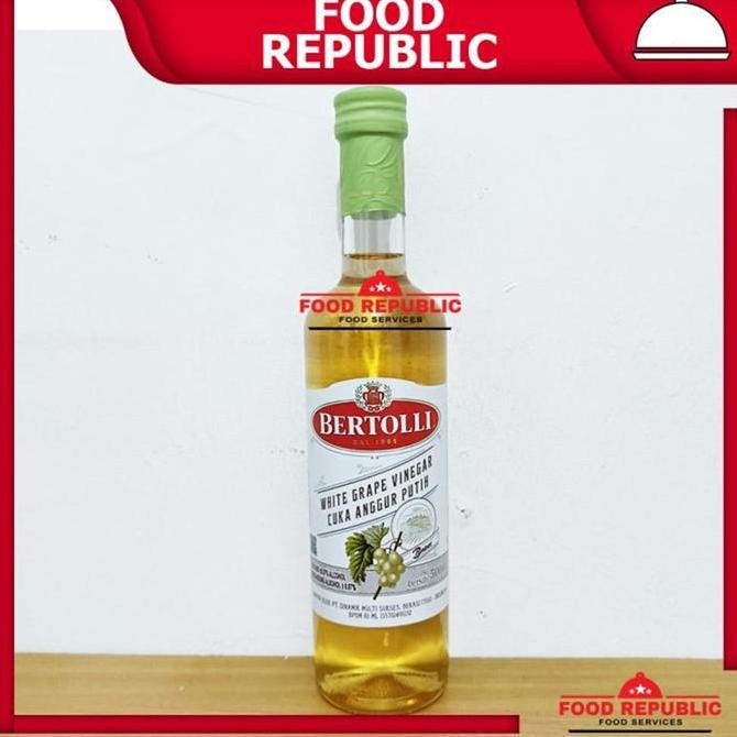 NEW BERTOLLI WHITE WINE VINEGAR 500 ML / CUKA ANGGUR PUTIH IMPORT ITALY ORI