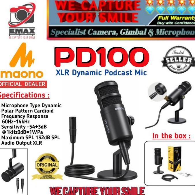 Promo Maono Pd100 Dynamic Xlr Microphone Podcast Streaming Mic Maono Pd 100