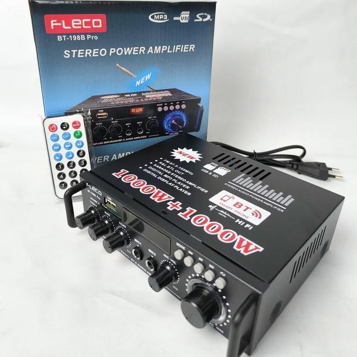 COD POWER AMPLIFIER DIGITAL MP3 fleco F-198B pro 1000w+1000w power ampli STREO karaoke - FLECO F-198