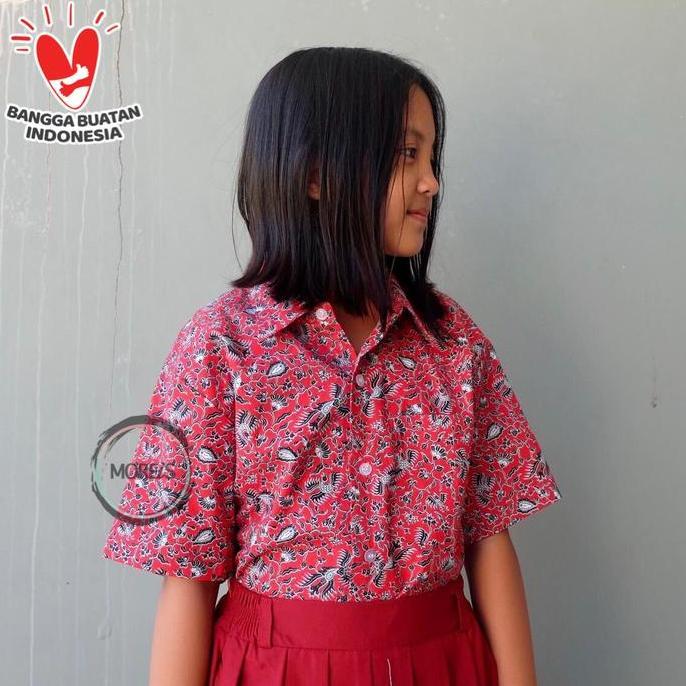 NEW SERAGAM BAJU BATIK SD/MI/TK/PAUD JM MERAH ORI