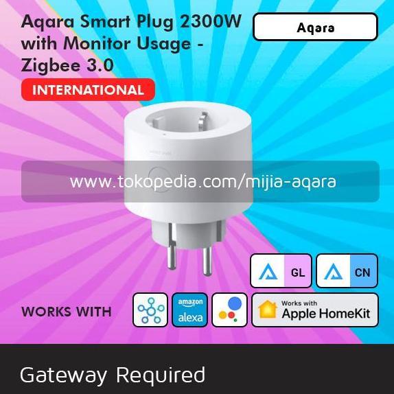 TERBARU - Aqara Smart Plug Colokan Indo EU 10A Homekit International- Zigbee 3