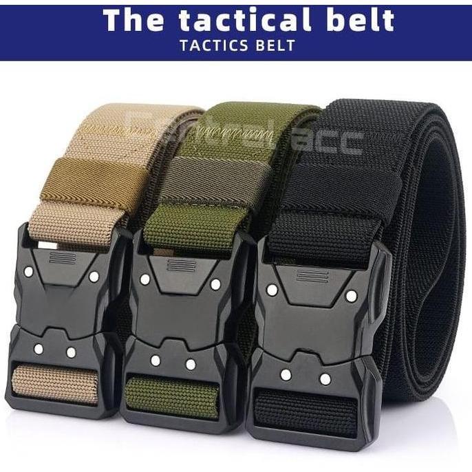 Sabuk Pinggang Pria Wanita Nylon Kepala Besi Gesper Pinggang Pria Terbaru Pelepasan Cepat Ikat Pingg