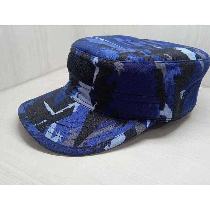 Topi Komando Pdl Tactical Camo Biru Layar Outdoor