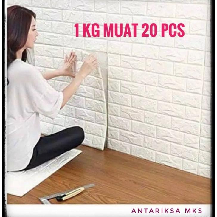 ready stock wallpaper foam 70x38 cm/ walpaper dinding tebal motif bata 3d ukuran 70 x 38 cm antariks