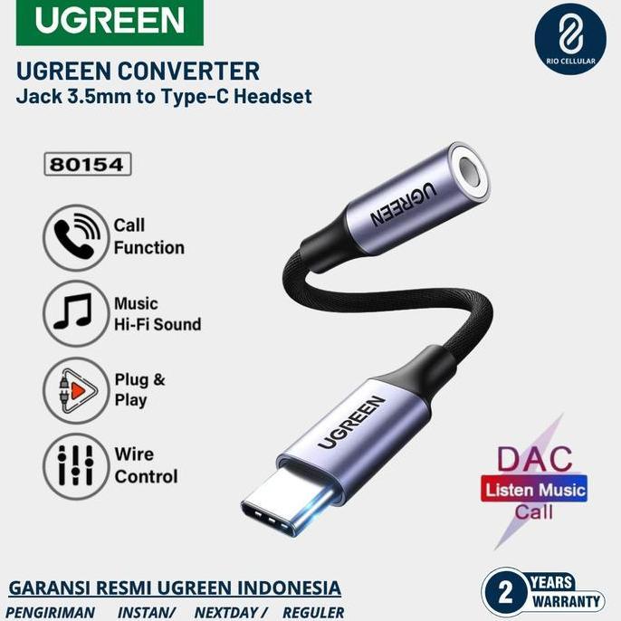 NEW Ugreen DAC Type C to Jack 3.5mm Audio Converter Support MIC Samsung IPad Google Pixel 80154