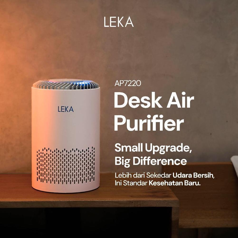 BESTPROMO LEKA - AP7220 Desk Air Purifier - Pembersih Udara Mini Ringkas True HEPA13
