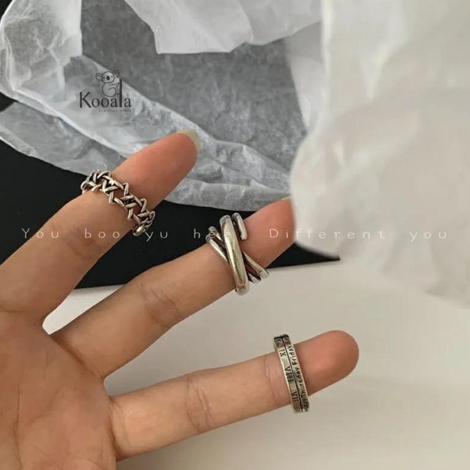 Hemat 3 Pcs Cincin Angka Romawi Aesthetic Set 3 In 1 Pria Wanita
