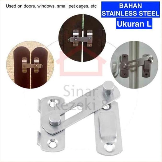 Edificio- Grendel Kait Cantol L / Pintu Geser Pengaman Pintu Sliding Kamar Mandi