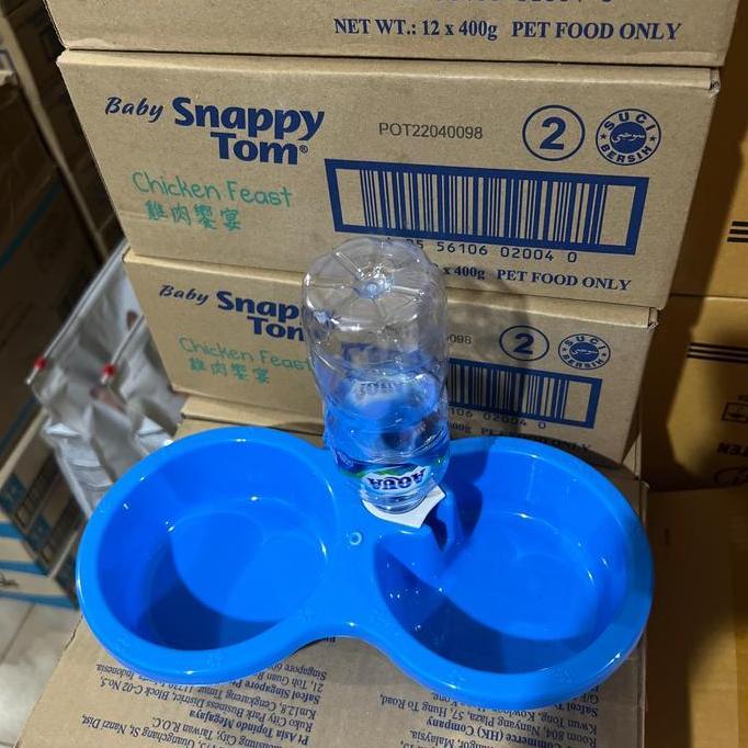 Tempat makan kucing anjing double gantung