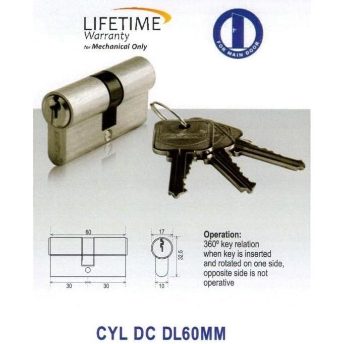 Kunci Master Key Silinder Dekkson DC DL 60 MM Master Key Cylinder Lock