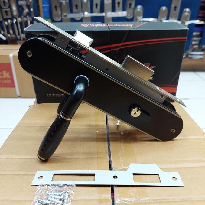 handle pintu besar hitam / handle pintu rumah besar set kunci komplit
