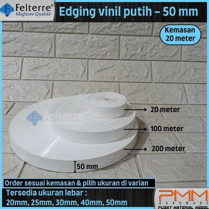EDGING VINIL PLIMIR PUTIH LEBAR 50mm