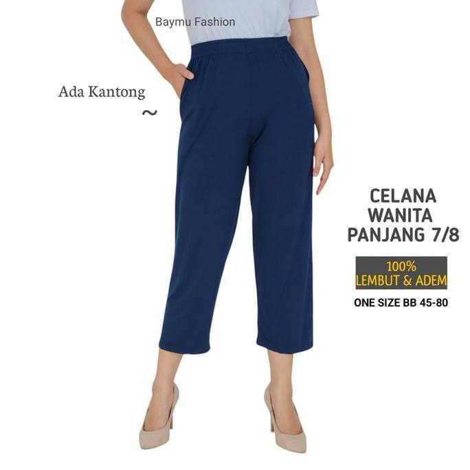 DV162 >> Celana Wanita Harian Jumbo Ada Kantong Legging Lejing / Celamis Celana Dalaman Gamis Adem L
