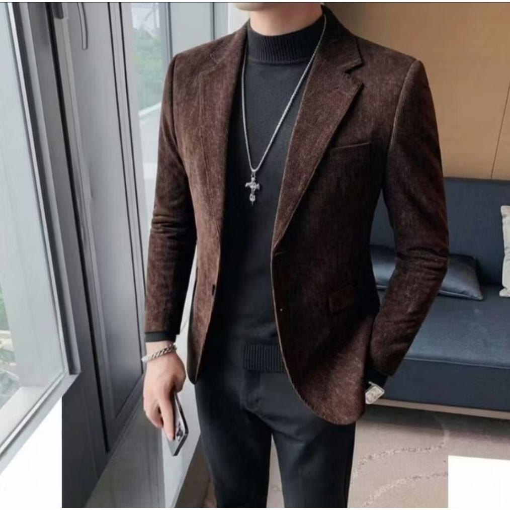 BIG SALE Jas Blazer Pria  Corduroy Blazer Corduroy Slim Fit  Jas Corduroy