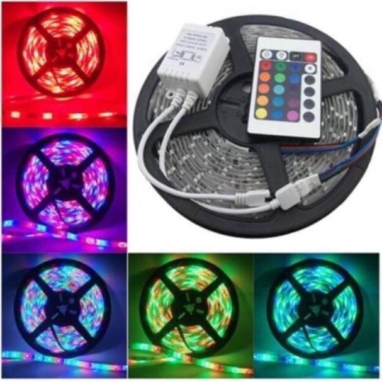 BESTPROMO LAMPU LED STRIP 3528 SMD 2835 IP44 IP 44 RGB+REMOT+ADAPTOR+MODUL SET