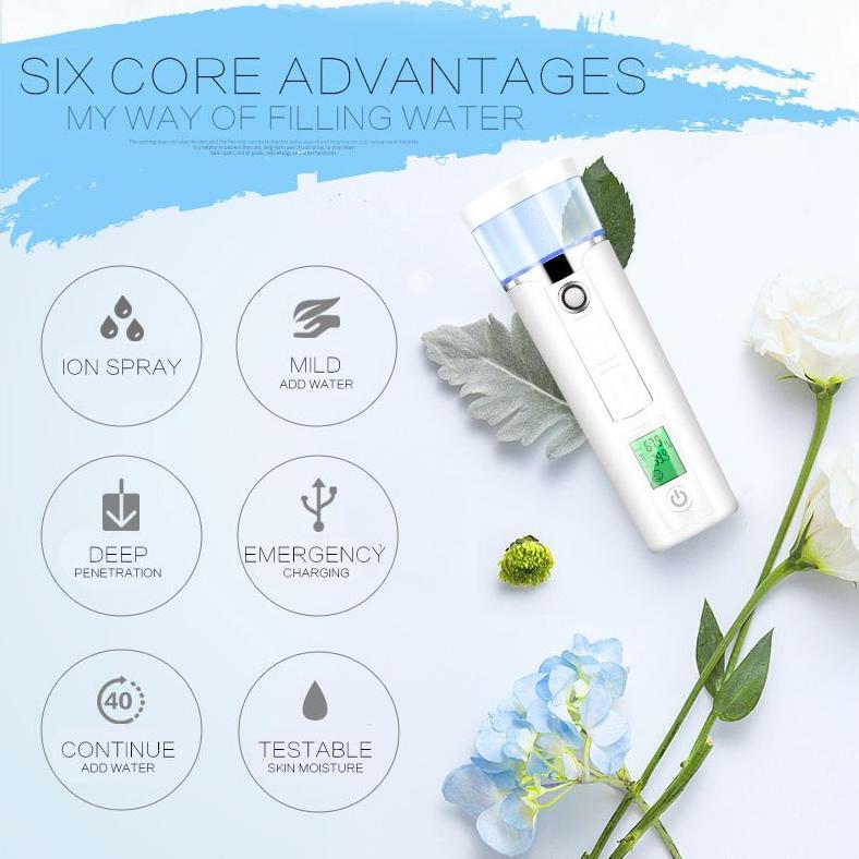HOT PRODUCT Nano Spray Wajah-Nano Mist Spray-40ML-Battery Indicator-Ada indikator Baterai dan Pelemb