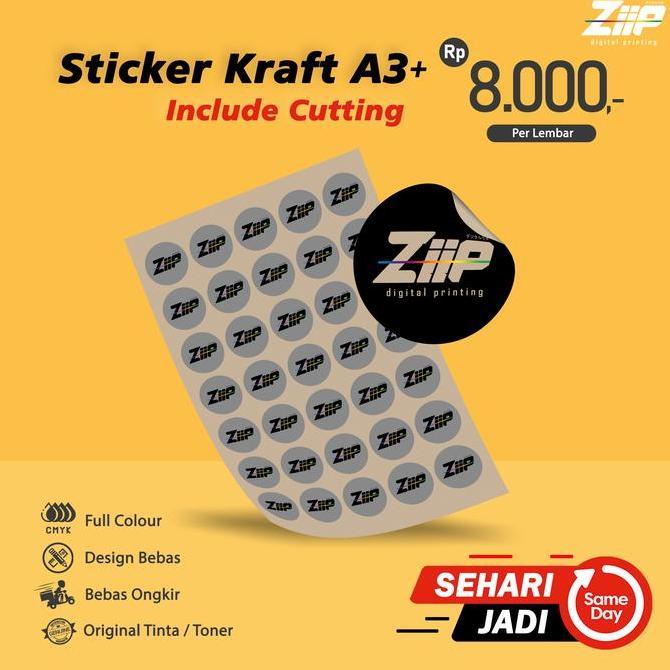 Cetak Sticker Label Kraft A3+ Include Cutting