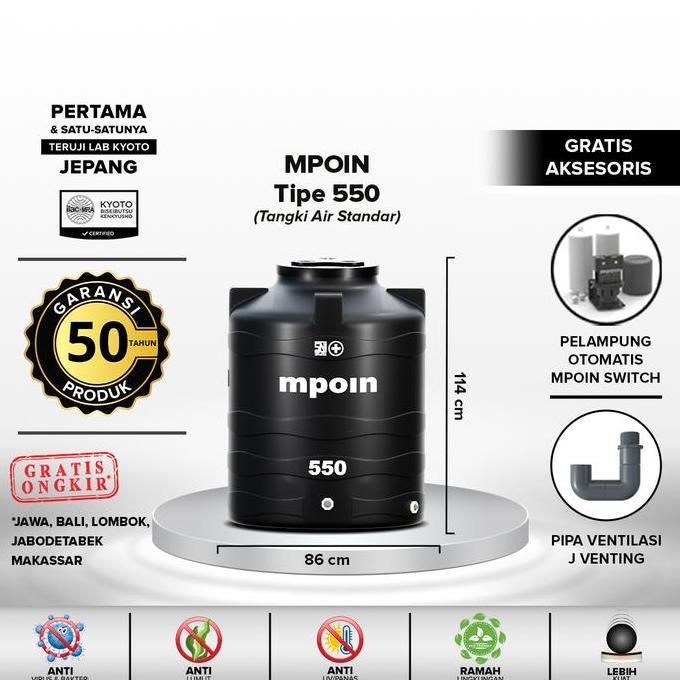 New Tangki Air MPOIN PLUS 550 Wave Toren Tandon 550W