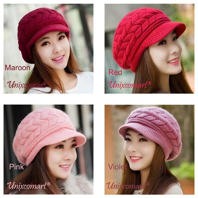 Topi Baret Rajut Dewasa Knitted Hat Casual Korea Fashion Beret Newsboy