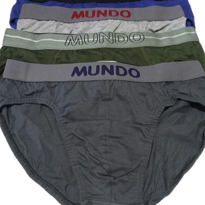 DB59 - (mundo)paketan.3 PCS CELANA DALAM PRIA MUNDO BARANG STOK PABRIK HARGA Poliester Katun Celana 