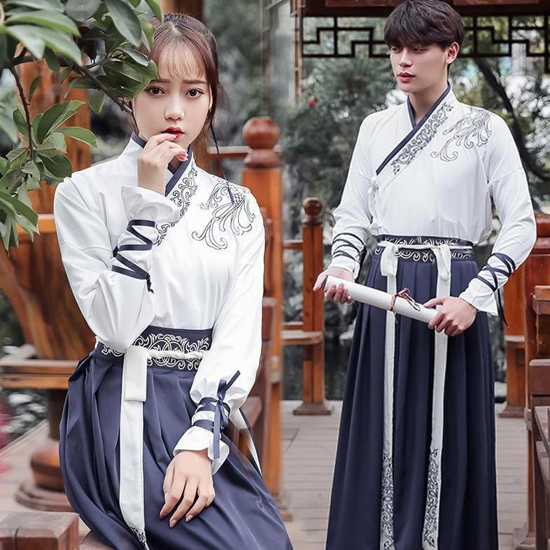 CC-127 hanfu unisex wanita pria baju tradisional cina han yukata kimono warrior cosplay kostum Disko