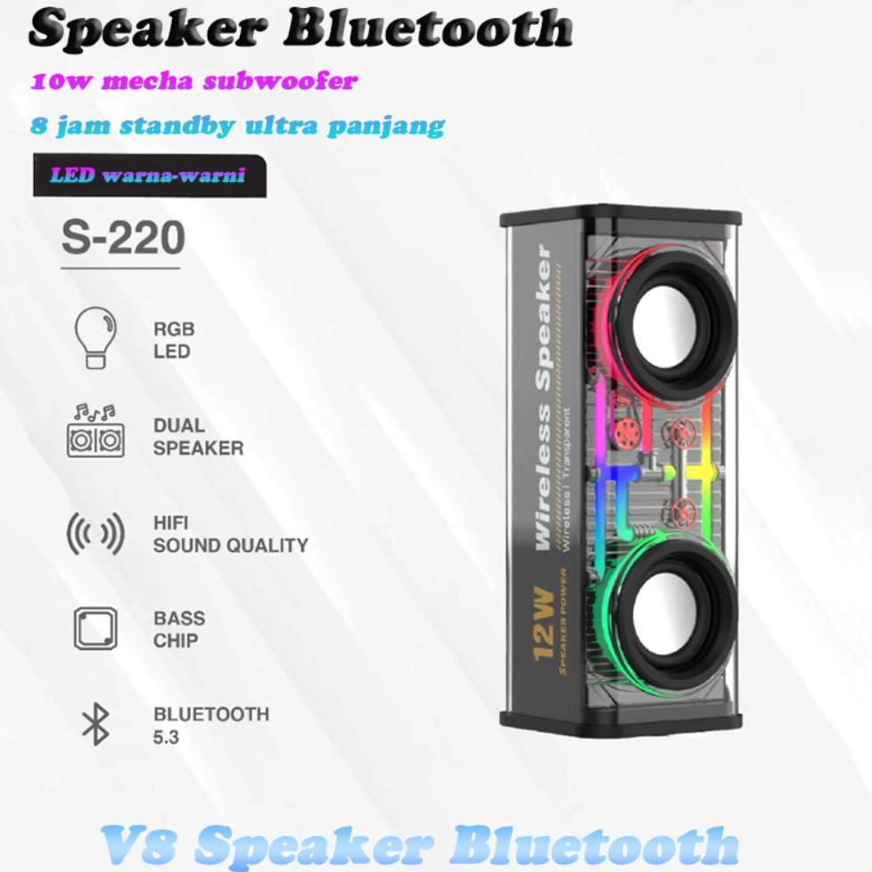 new product portable v8 boombox wireless stereo surround bluetooth speakers soundbar tws rgb lights 