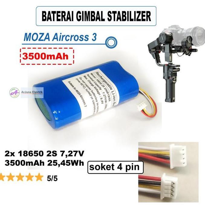BEBAS ONGKIR - Baterai Custom For Gimbal Stabilizer Moza Aircross 3 GARANSI Diskon