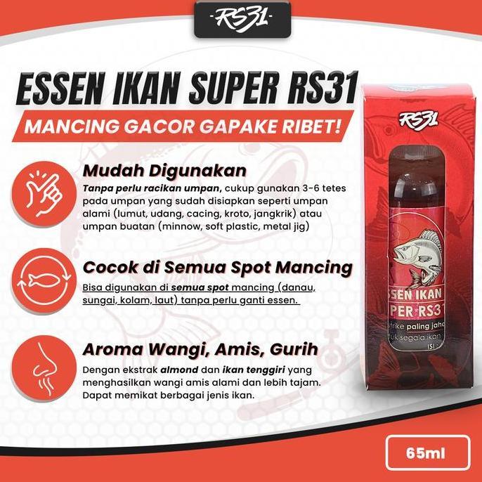 RS31 Essen Ikan Super RS31 Umpan Ikan Mas Super Wangi Gurih Pancing Strike 5X Lebih Cepat Cocok untu