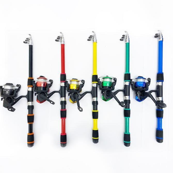 1 Set Joran Pancing Antena Telescopic Portable Joran Teleskopik Fiber JR337+ Reel Pancing Series 200