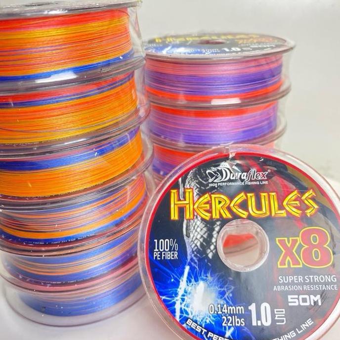 Alat Pancing Senar PE DURAFLEX HERCULES X8 50M (TERBAIK) (TERBARU) (TERMURAH)