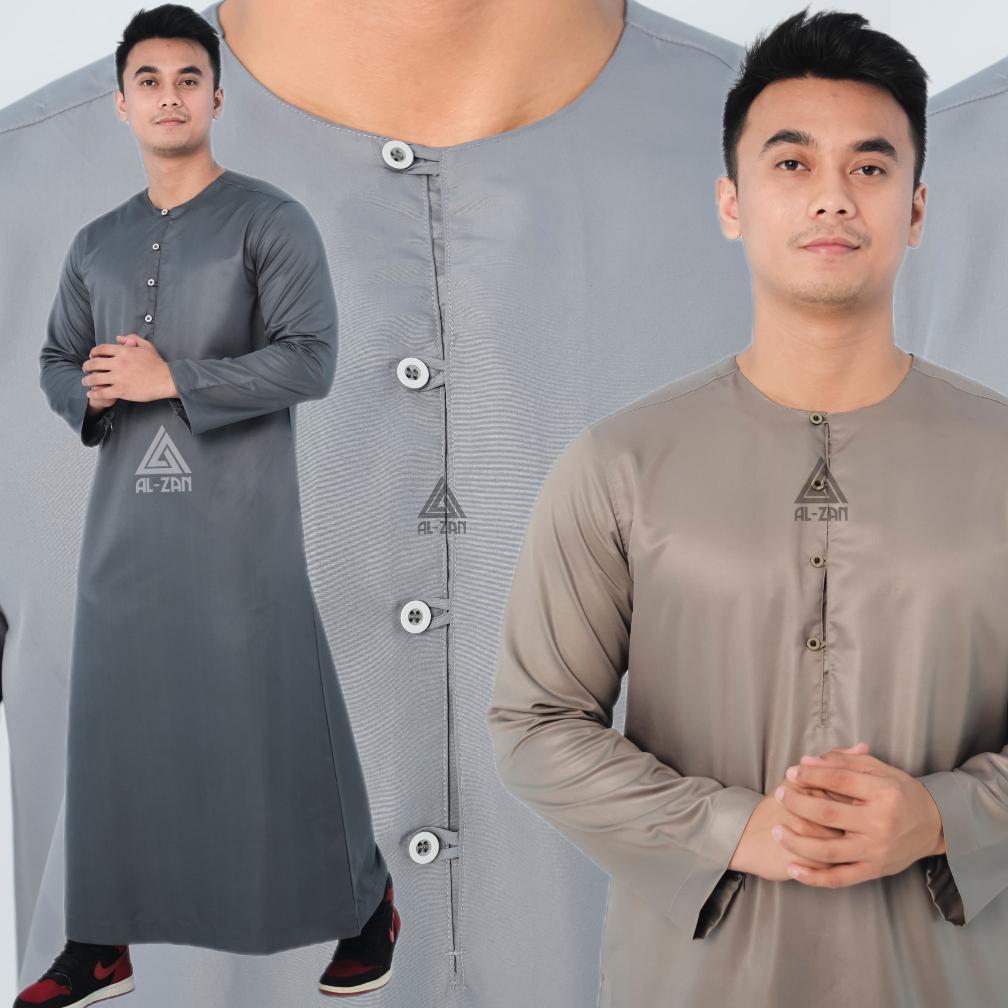 Hemat Gamis Pria Slimfit Jubah Pria Jubbah Polos Kancing Kotak Jubah Gamis Muslim Pria Model Terbaru
