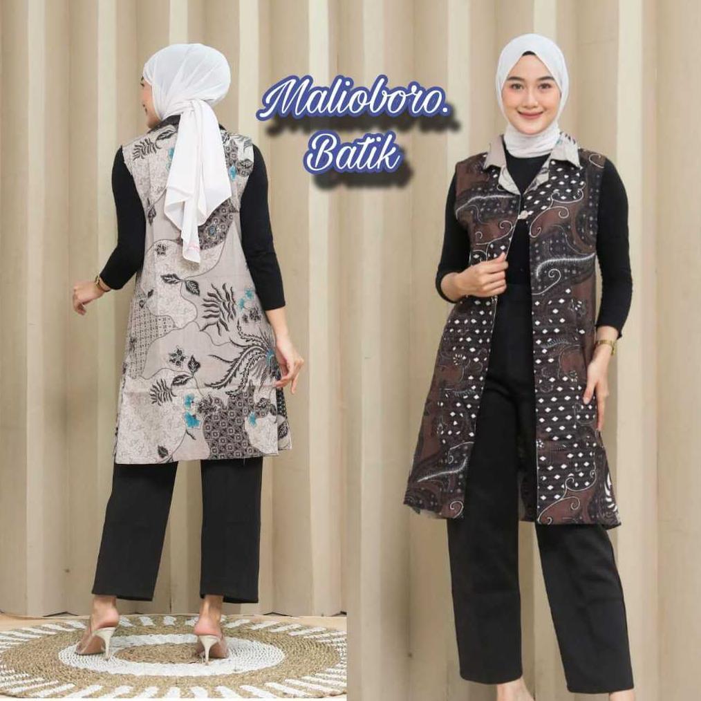 Berkualitas Blazer Outer Batik Wanita Cardingan Bahan Katun Bolak Balik