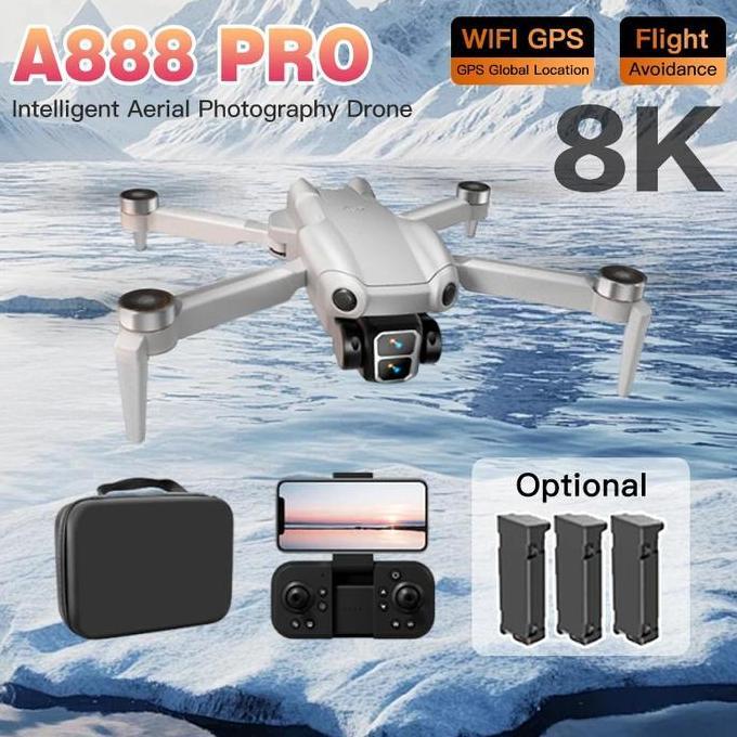 A888 Pro VR 8K Profesional Aerial HD Dua Kamera Pintar Pengeluaran Obstacle Avoidance Brushless Kuas