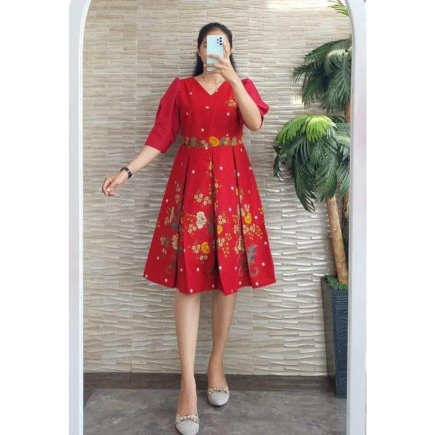 Berkualitas Dress Batik Modern Tunik Atasan Wanita Premium Trendy Elegan Anisa