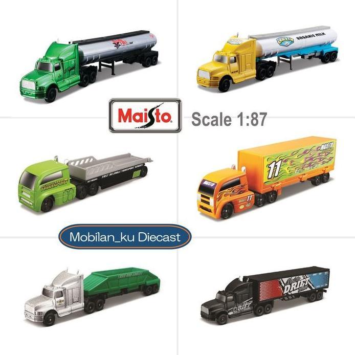 Diecast Miniatur Truk Fresh Metal Highway Haulers Maisto 1:87